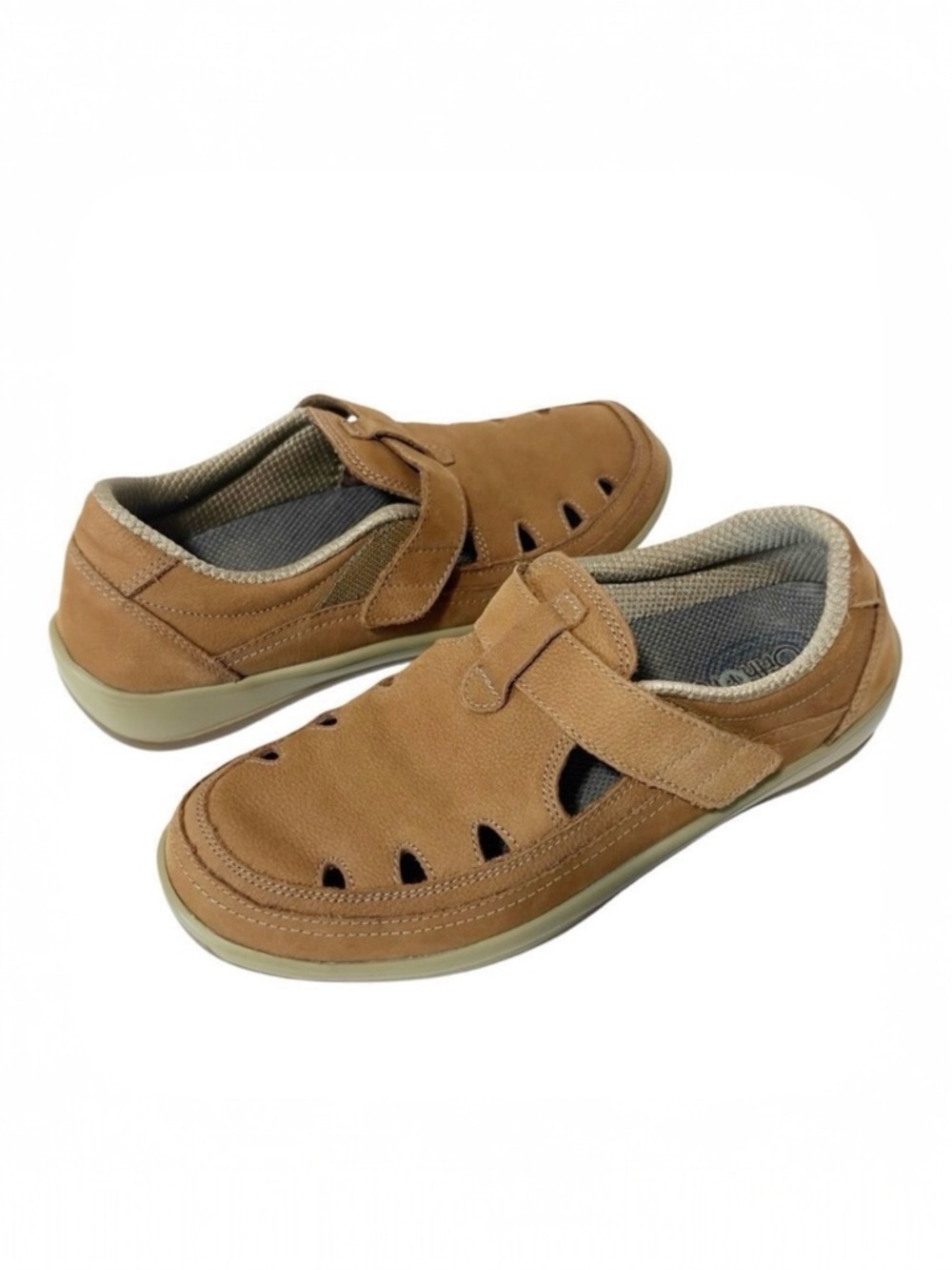 Orthofeet Serene Women's Tan Leather Comfort Orthotic‎ Slip On Shoes Size 7 M